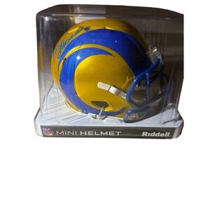 Cam Akers Riddell Flash Autograph Rams Mini Helmet Becket Authentic